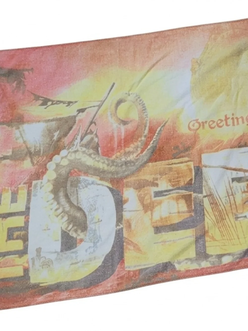 Vintage Disney Store Pirates of the Caribbean Beach Towel Davy Jones 29x55